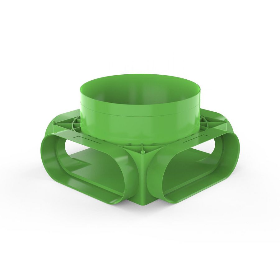 Vloer- en Plafondplenum 4x ovaal DucoFlex (F) Ø160mm