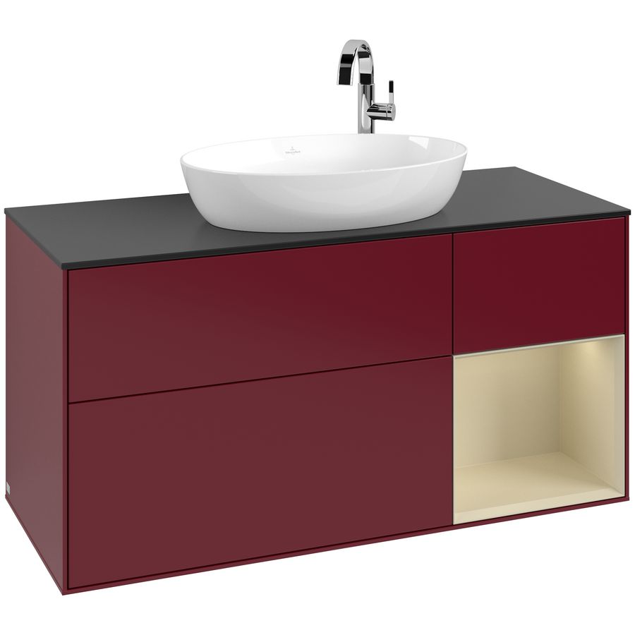 Wastafelonderkast Finion 1200x603x501mm Peony Matt Lacquer G952HJHB