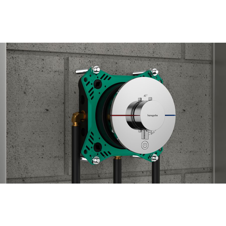 Comfort S thermostaat afbouwdeel tbv inbouw voor 1 functie en extra uitgang chroom