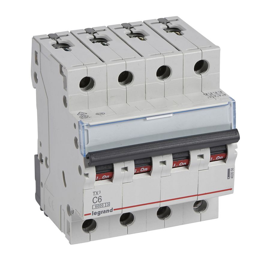 Installatieautomaat MCB TX3 4-polig C-karakteristiek 6A 6000A