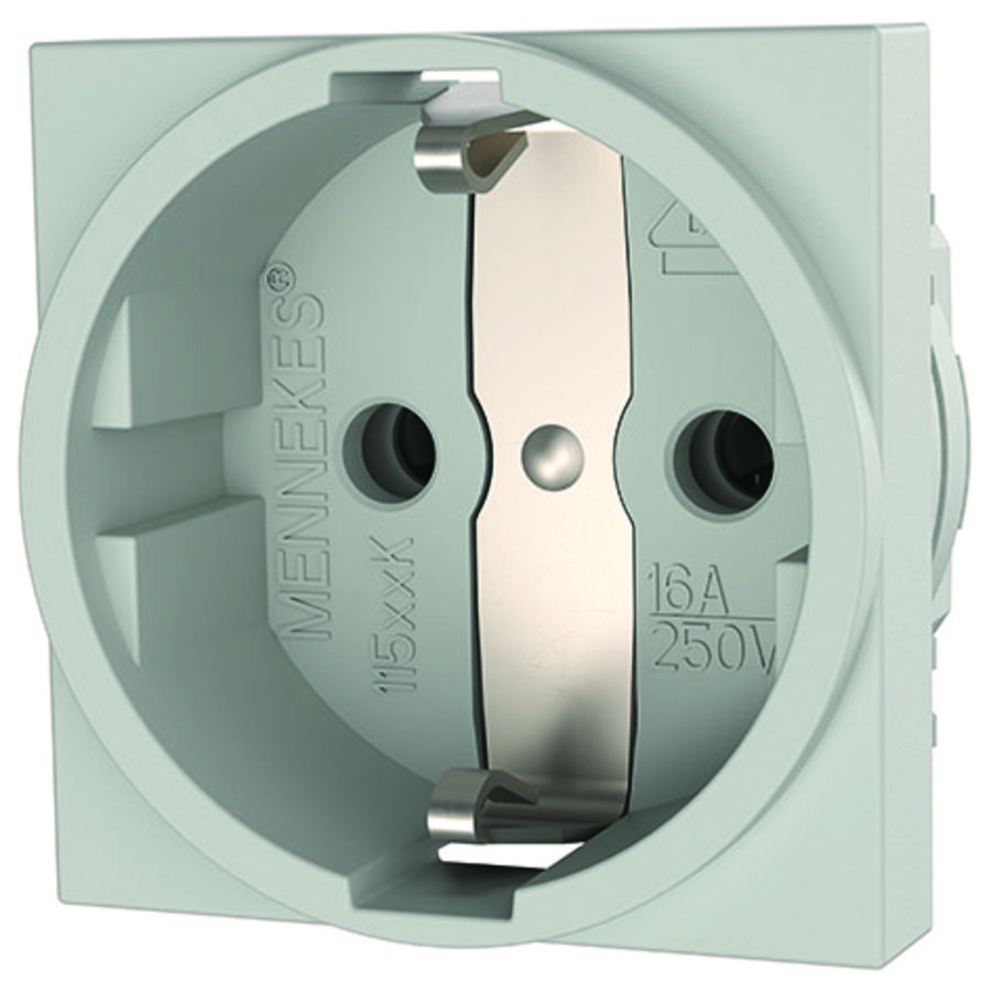 Inbouwwandcontactdoos 16A 2P+A 230V IP20 SCHUKO grijs