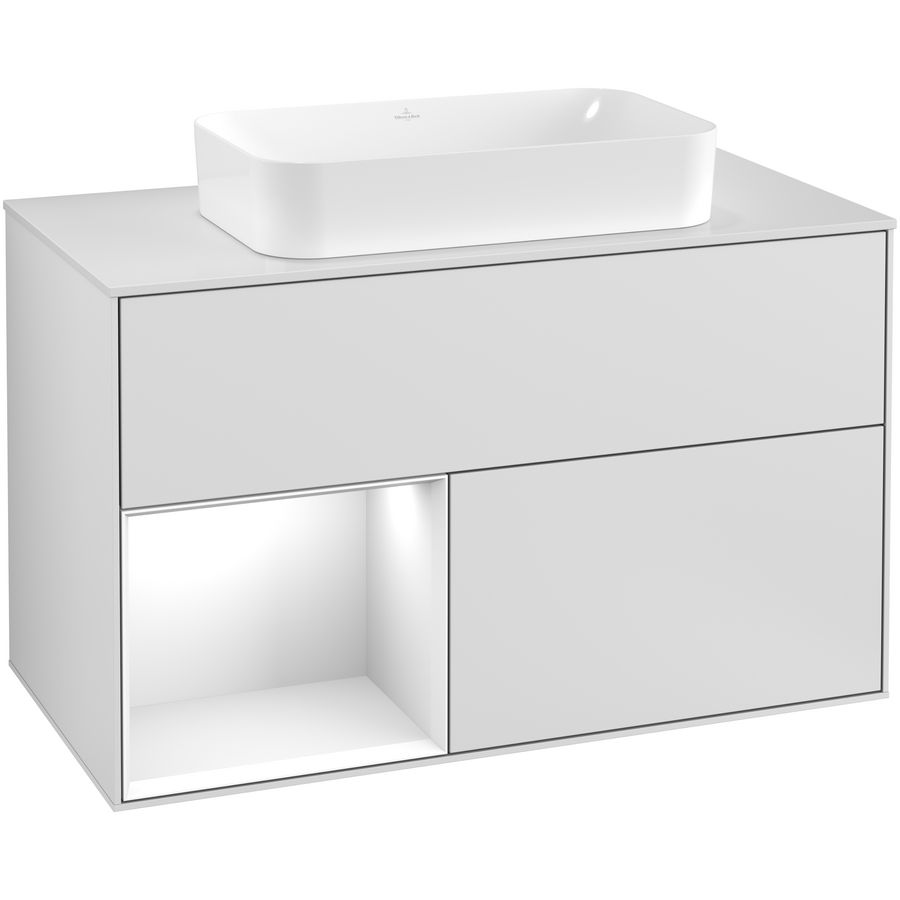 Wastafelonderkast Finion 1000x603x501mm White Matt Lacquer F241GFMT