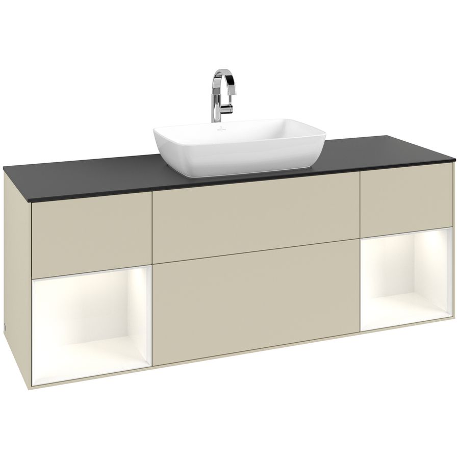 Wastafelonderkast Finion 1600x603x501mm S.Grey Matt Lacquer G862GFHJ