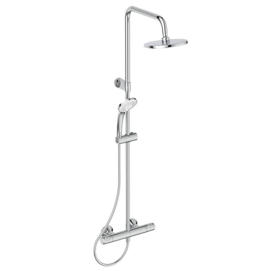 Douchesysteem thermostatisch CERATHERM T25 Flex Ø200mm chroom hoh 150mm incl. s-koppelingen