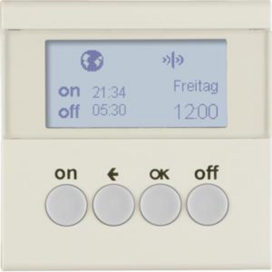 Schakelklok-opzetmod. KNX-RF berker S.1/B.3/B.7 wit glans