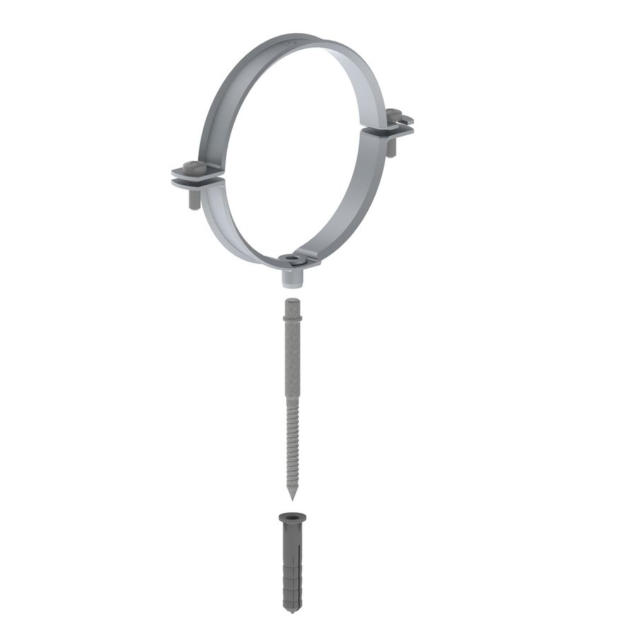 Muurbeugel Alu-Fix 125mm wit incl. pen M8x100 + muurplug