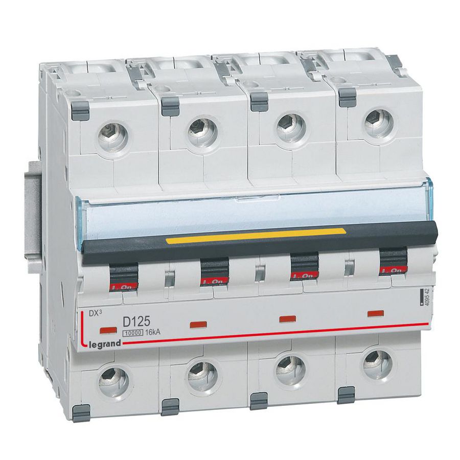 Installatieautomaat 4-polig D-karakteristiek 125A 10000A/16kA DX³ DIN