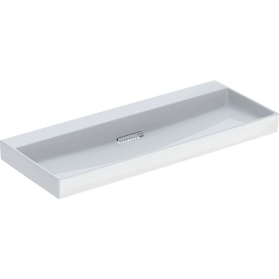 Wastafel 120x48cm afvoer horizontaal zonder kraangat wit Keratect ONE incl. sifon