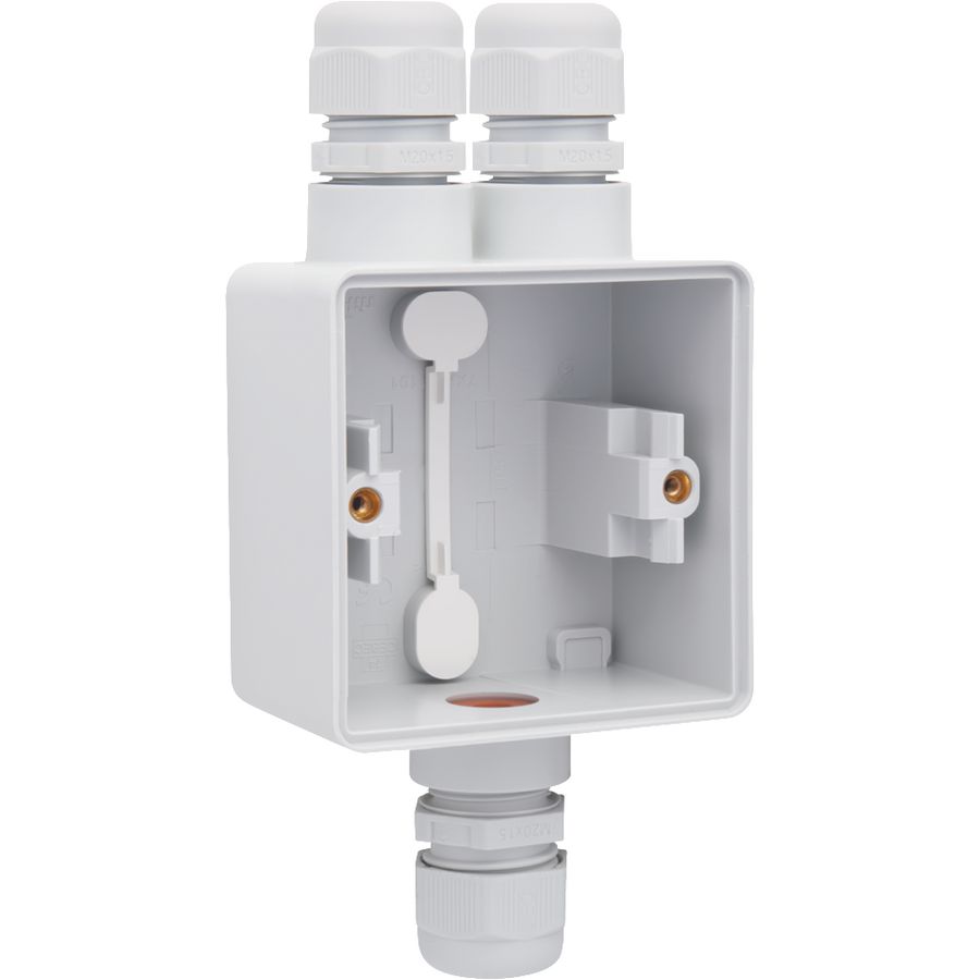 Spuitwaterdichte opb.doos 2-voudige M20/1 enkelv.ing. Grijs