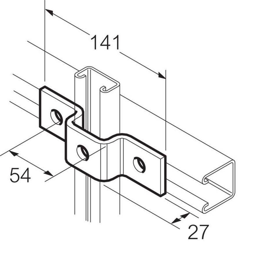 Bevestigingsstrip Omega RVS316 137x21