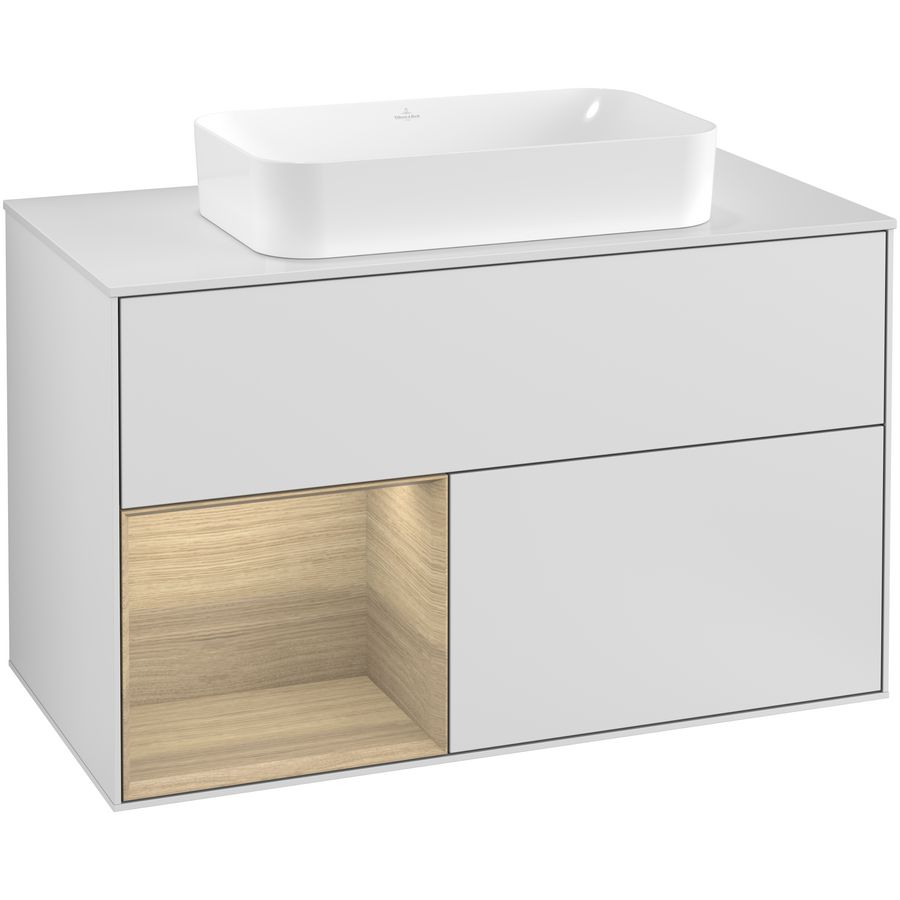 Wastafelonderkast Finion 1000x603x501mm White Matt Lacquer F241PCMT