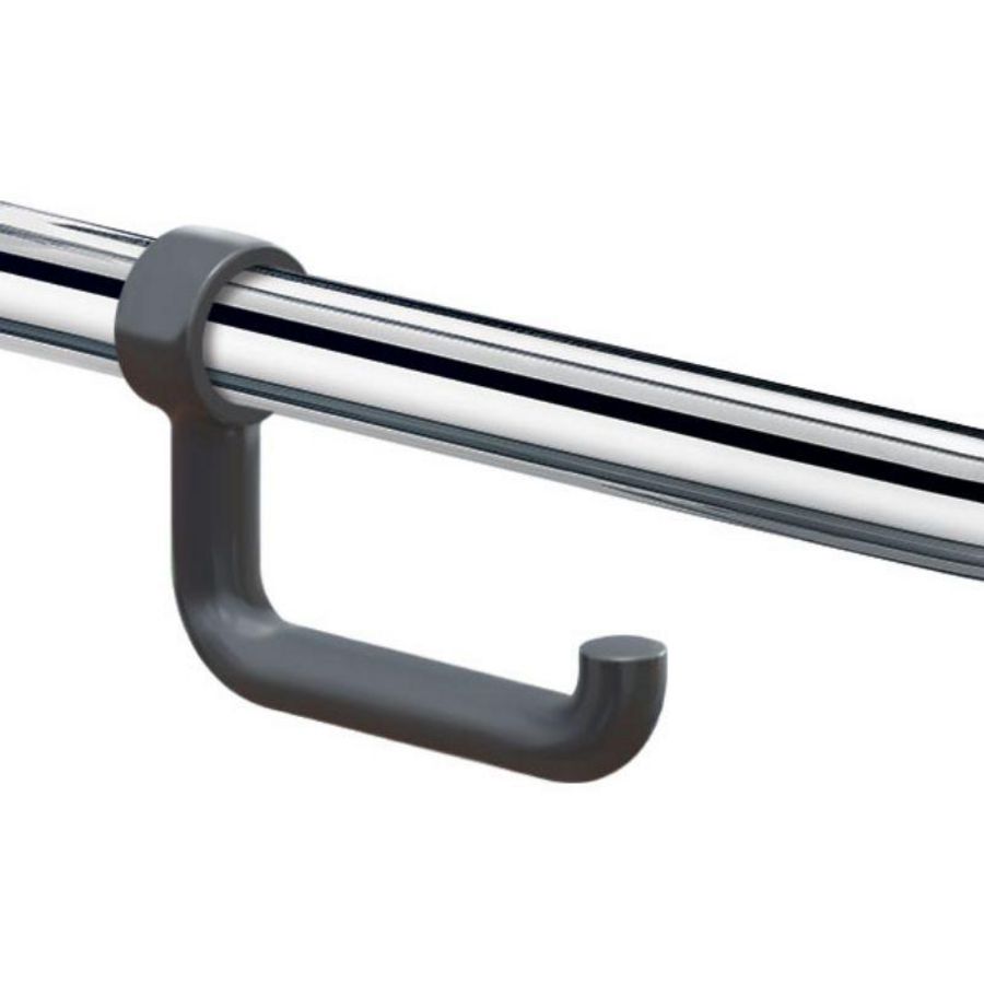 Closetrolhouder nylon grijs tbv toiletbeugel 32-34mm