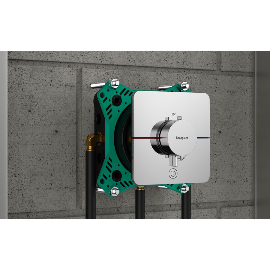 Comfort Q thermostaat afbouwdeel tbv inbouw voor 1 functie en extra uitgang chroom