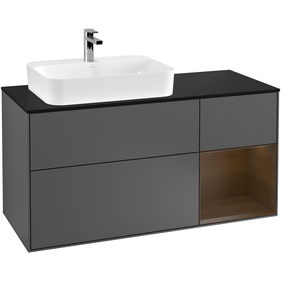 Wastafelonderkast Finion 1200x603x501mm Antr. Matt Lacquer G402GNGK