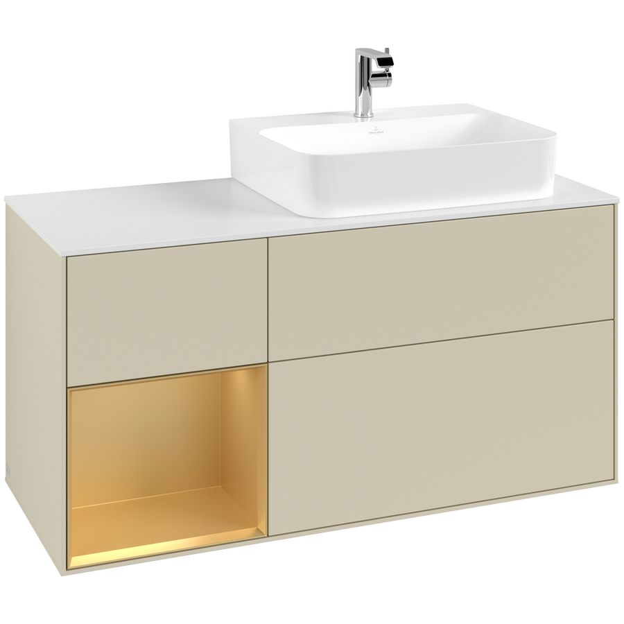 Wastafelonderkast Finion 1200x603x501mm S.Grey Matt Lacquer F141HFHJ