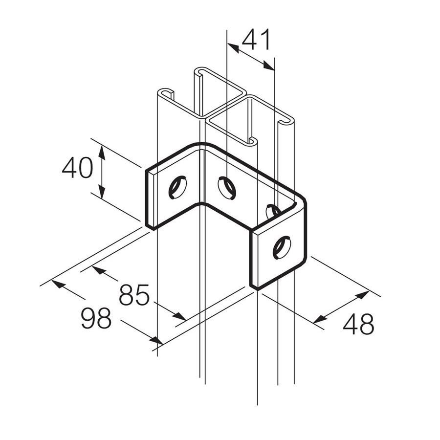 Verbindingsprofiel extern 316L