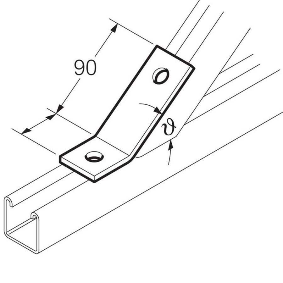 Bevestigingshoek stomp 15gr.Thvz