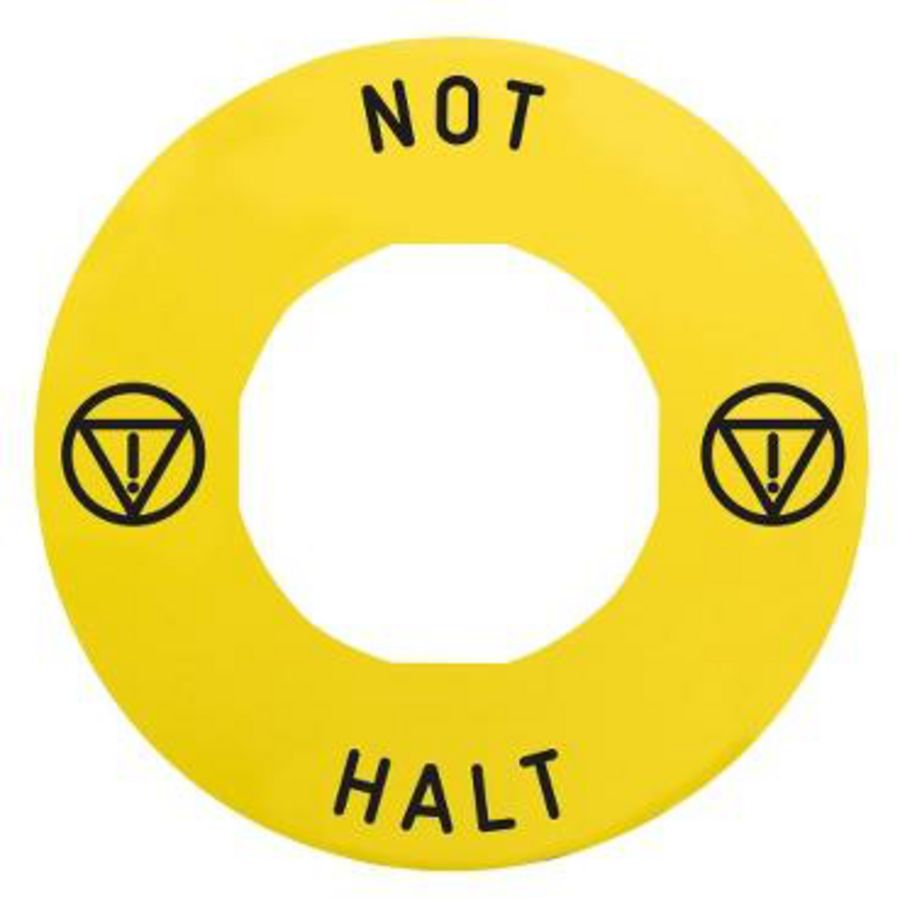 Etiket 60mm MarkeringNOT-HALT" Geel Harmony XB4/XB5 VVE=10