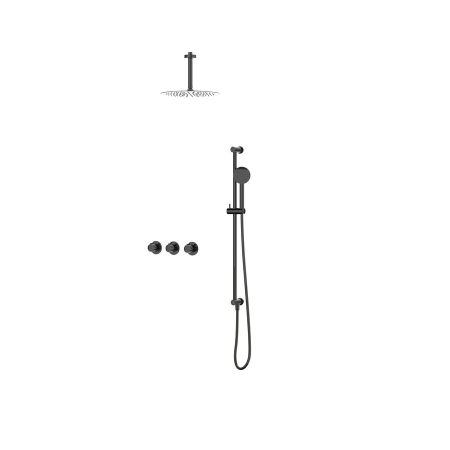 Afbouwdeel regendouche combiset Pact 4 inbouwthermostaat zwart chroom CSP4EXZCCCBB excl. inbouwbox