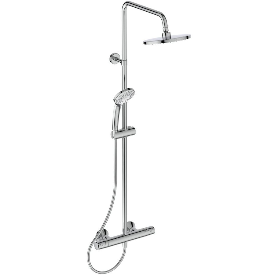 Douchesysteem thermostatisch CERATHERM T25 Ø200mm chroom hoh 150mm incl. s-koppelingen