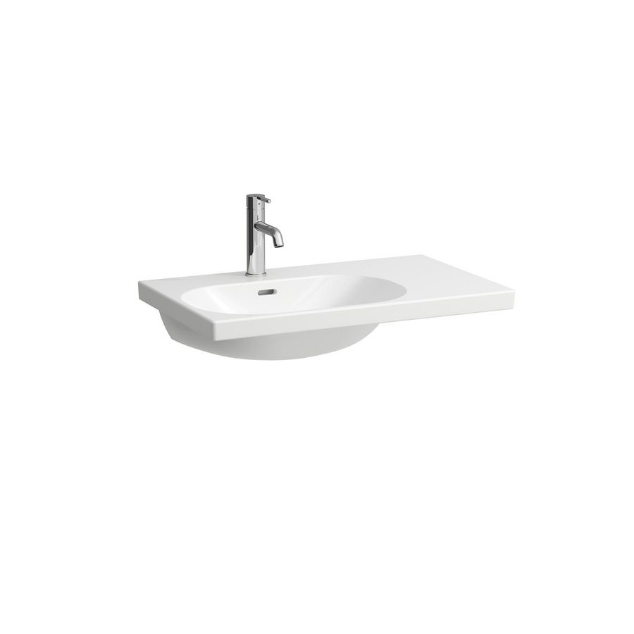Wastafel LUA 75x46cm asyme afleg Re +kraangat +overl Lccb