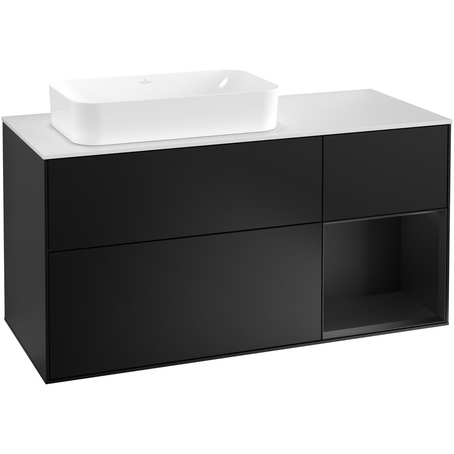 Wastafelonderkast Finion 1200x603x501mm Black Matt Lacquer G281PDPD