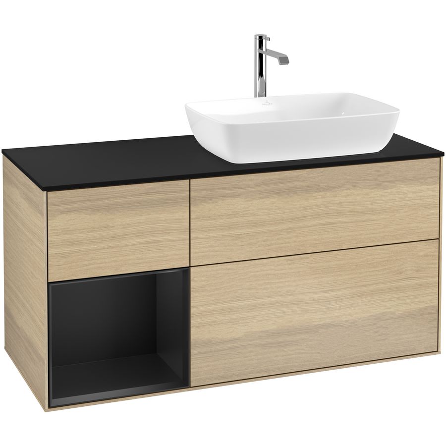 Wastafelonderkast Finion 1200x603x501mm Oak Veneer G802PDPC
