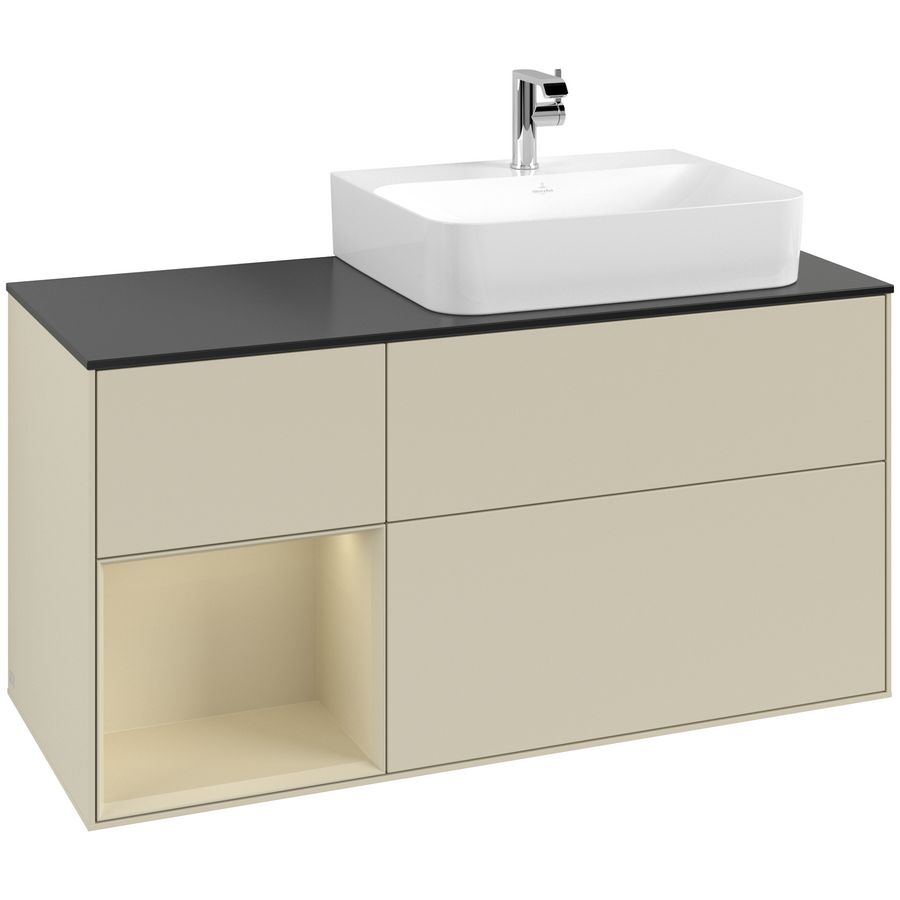 Wastafelonderkast Finion 1200x603x501mm S.Grey Matt Lacquer F142HJHJ