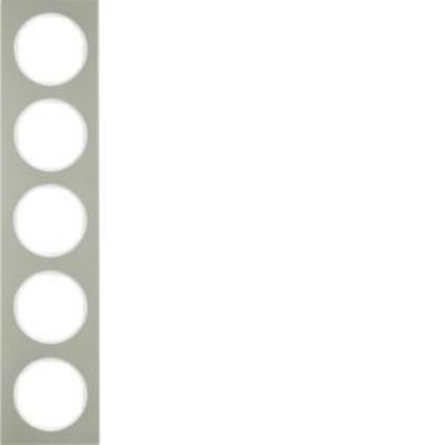 Afdekraam 5-v berker R.3 edelstaal/polarwit