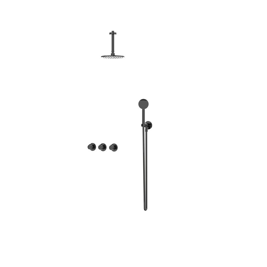 Afbouwdeel regendouche combiset Pact 4 inbouwthermostaat zwart chroom CSP4EXZCCDBA excl. inbouwbox