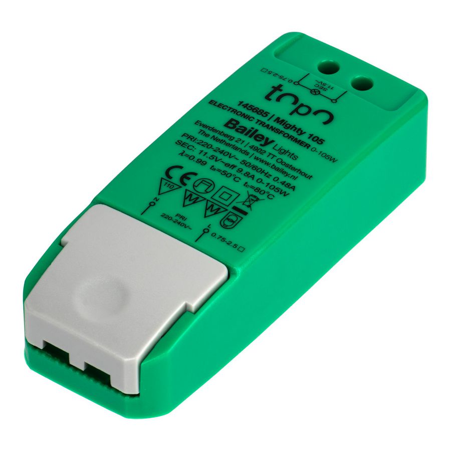 Transformator laagvolt TOPO Mighty 12V AC 0-105W LED 0-70W