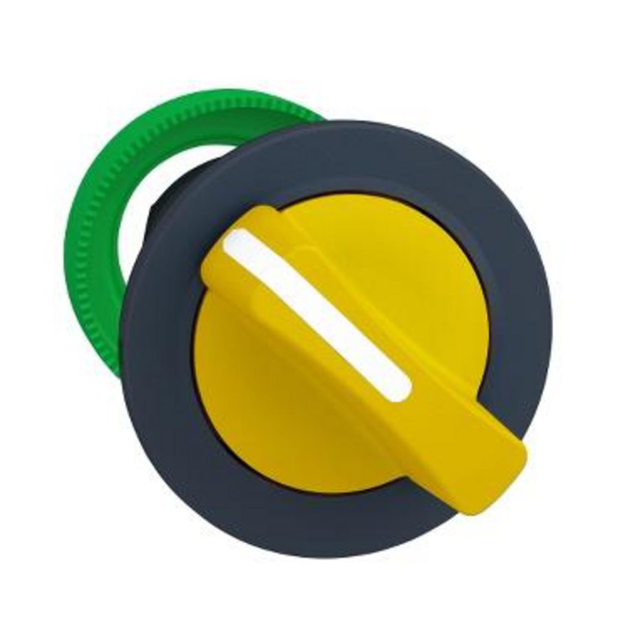 Kop voor keuzeschakelaar 2 pos Geel Blijft in stand