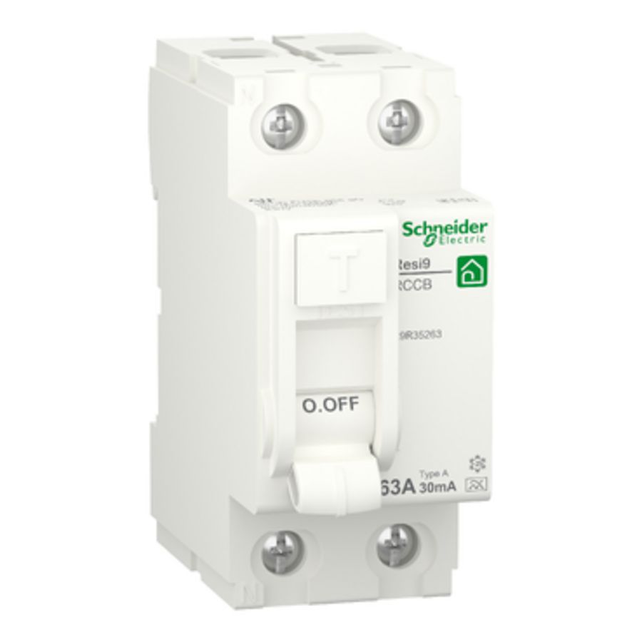 Aardlekschakelaar 2-polig 63A 6000A 30mA Type A Resi9