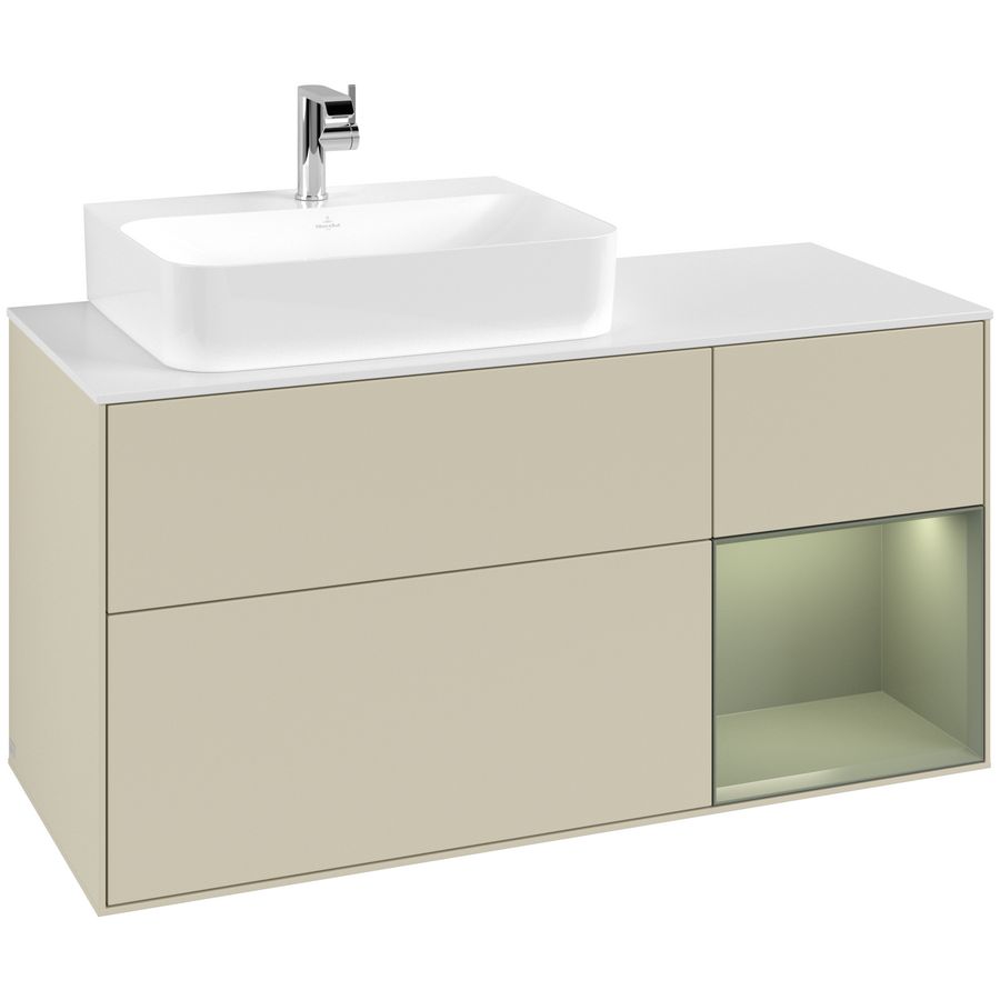 Wastafelonderkast Finion 1200x603x501mm S.Grey Matt Lacquer F151GMHJ