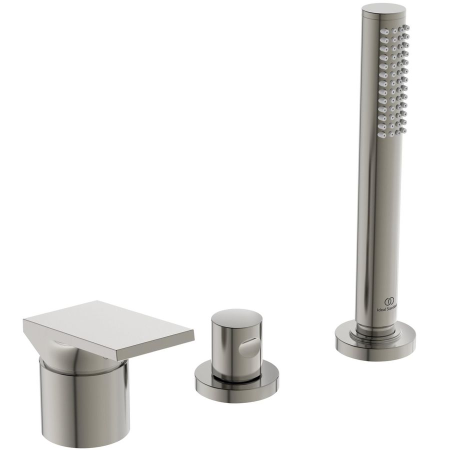 Badmengkraan 3-gats badrand z. uitloop silver storm (rvs-look) Extra