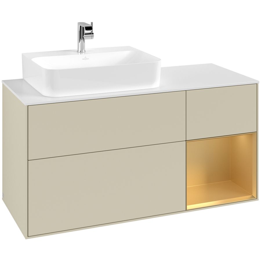 Wastafelonderkast Finion 1200x603x501mm S.Grey Matt Lacquer F151HFHJ