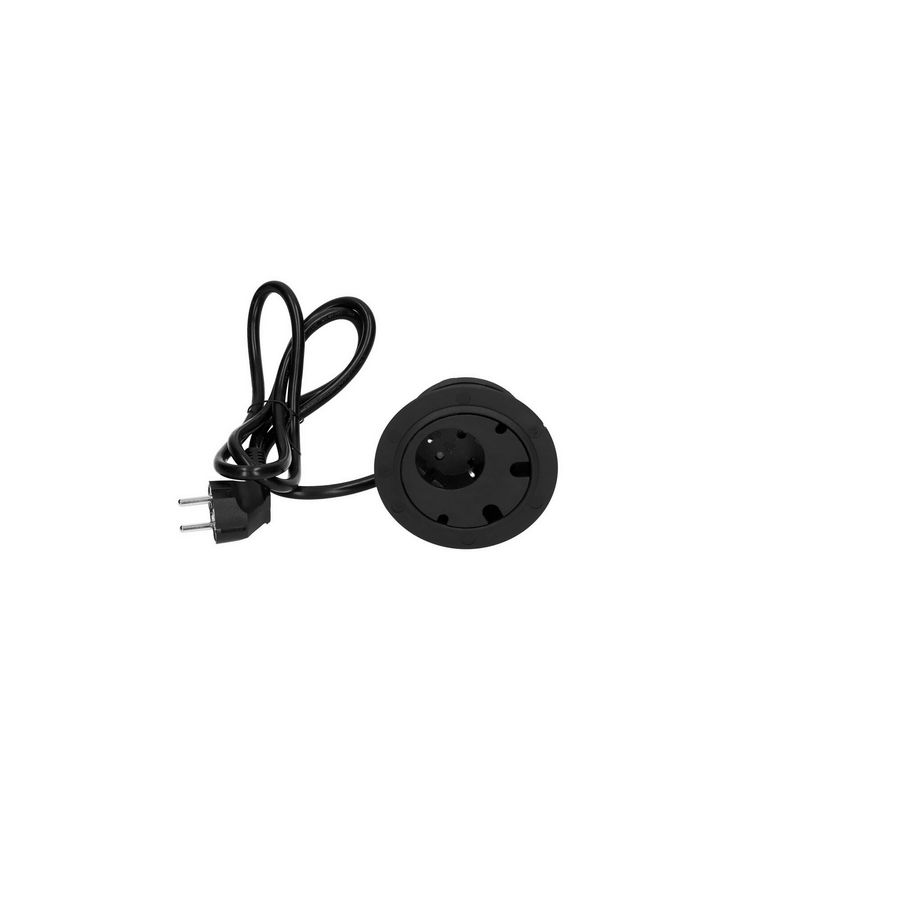 Power Dot 1x 230V RA 4x doorvoer 1,5m RA zwart