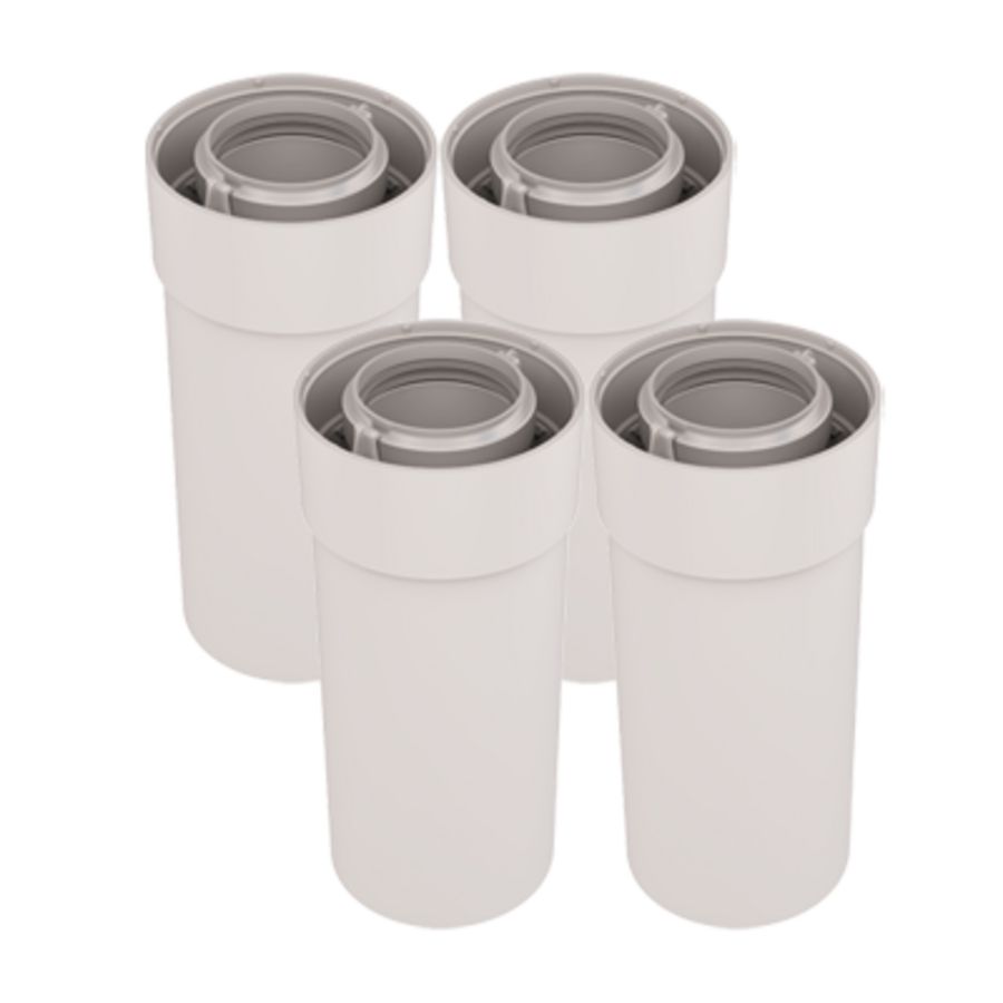 Set met 4 verlengpijpen UbiFit concentr. Push-Fit PP Ø60/100mm 500mm