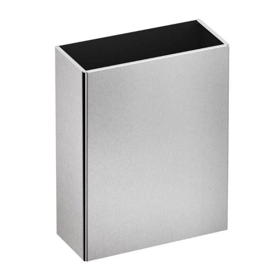 Afvalbak wandmodel 25ltr. zonder deksel RVS mat