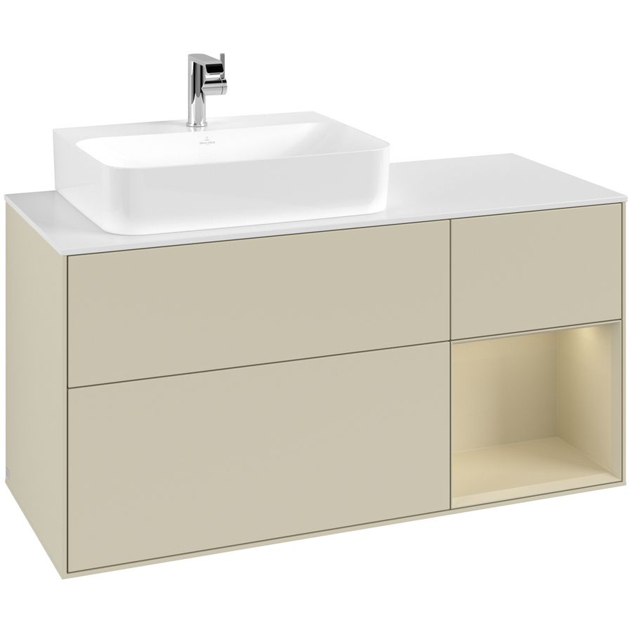Wastafelonderkast Finion 1200x603x501mm S.Grey Matt Lacquer F151HJHJ