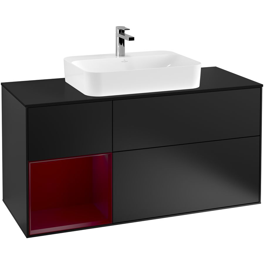Wastafelonderkast Finion 1200x603x501mm Black Matt Lacquer G412HBPD
