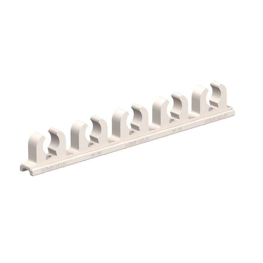 Klemstrook (3 klemmen) 16-19mm polyethyleen cremewit RAL9001