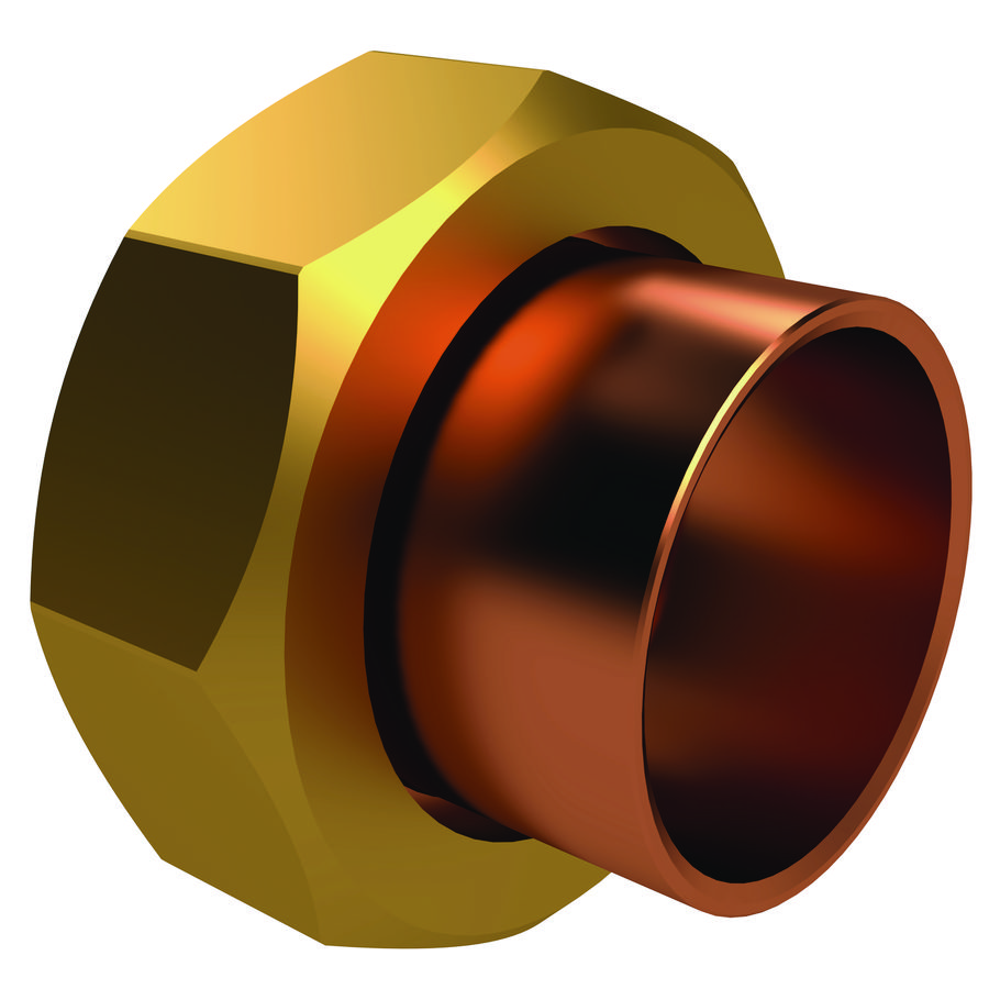 Soldeerkoppeling van brons+wartel vlakdichtend DN20/18mm