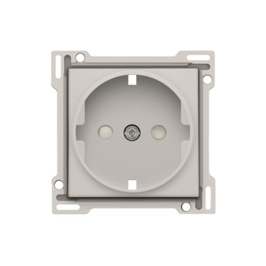 Afwerkingsset stopcontact randaarde/besch.afsl. L.grey