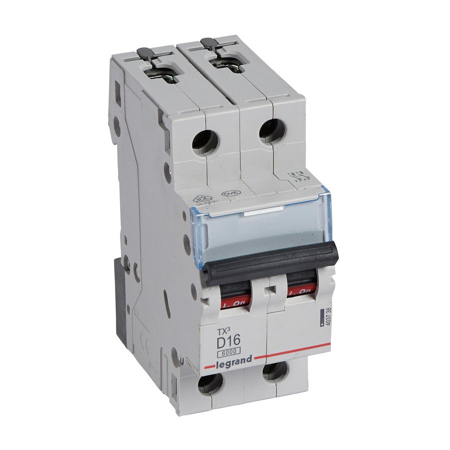 Installatieautomaat MCB TX3 2-polig D-karakteristiek 16A 6000A