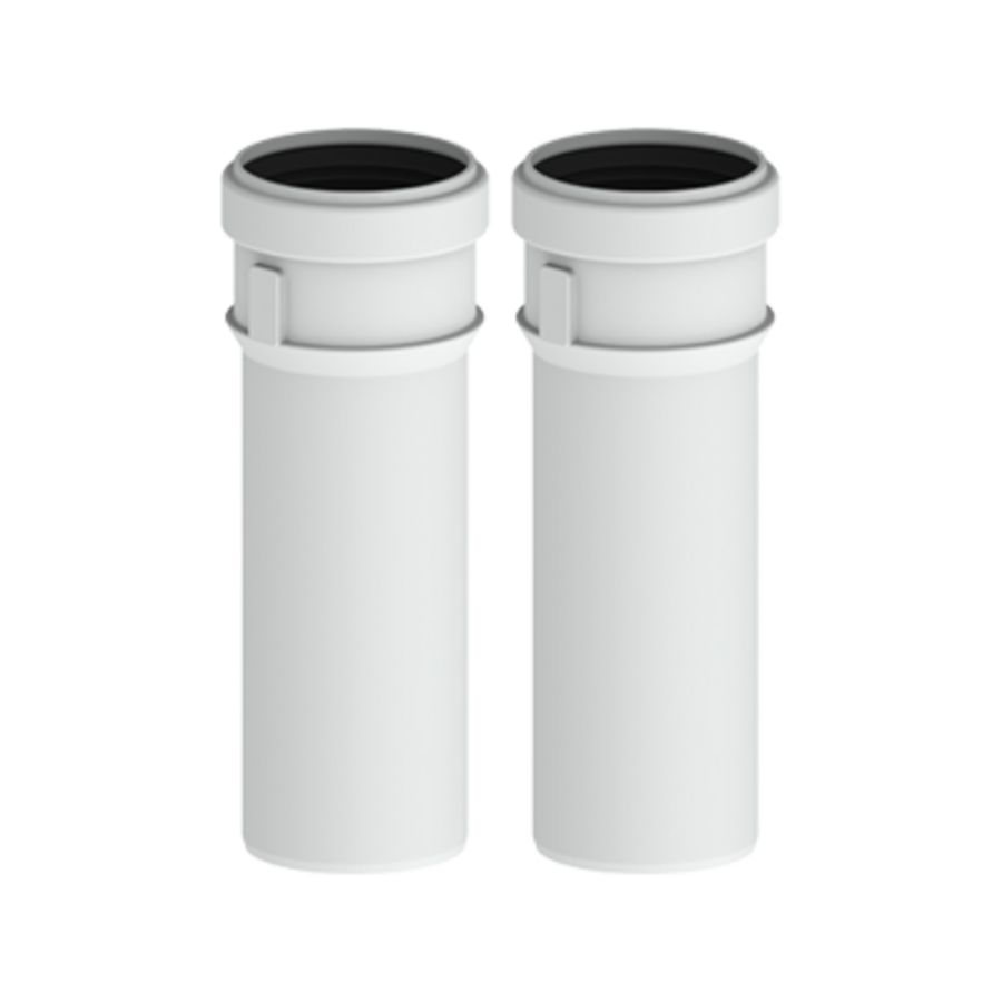 Set met 2 verlengpijpen Safe-PP 80mm l=1000mm wit