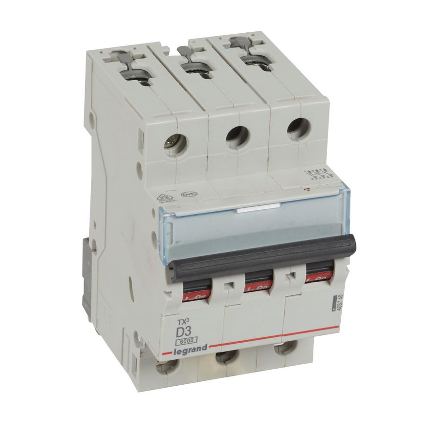 Installatieautomaat MCB TX3 3-polig D-karakteristiek 3A 6000A