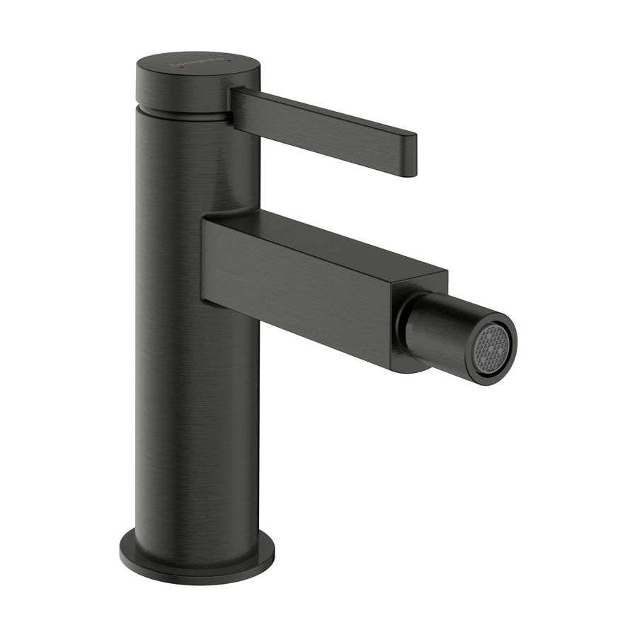 Bidetmengkraan Finoris 1-hendel afvoerplug Brushed Black Chrome