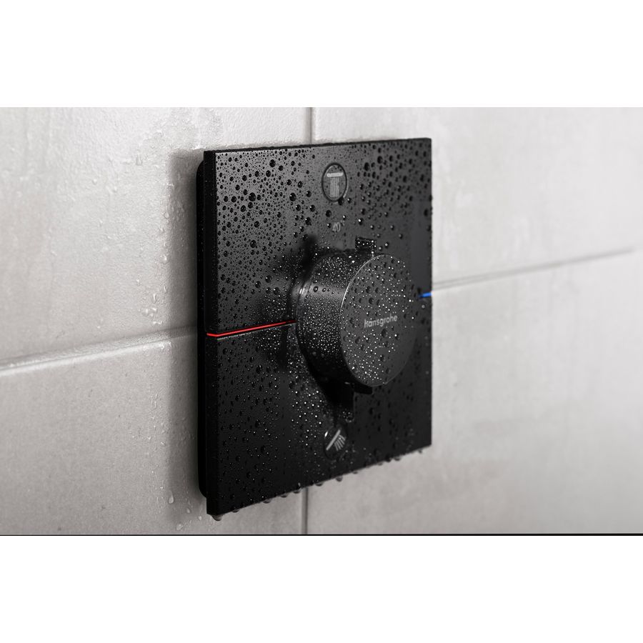 ShowerSelect Comfort E thermostaat afbouwdeel tbv inbouw voor 2 functies mat zwart