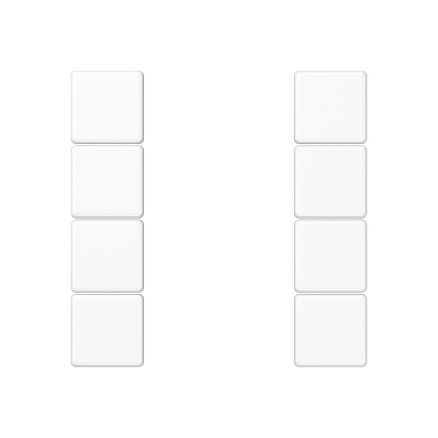 Tastafdekking compleet 4-voudig A(S)500 alp. wit KNX